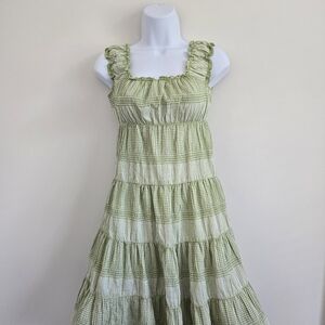 MSSP Green checker patterned dress